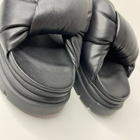 ASH Shilo Leather Platform Chunky Slide Sandal Womens Black US 8 - Picture 4 of 12